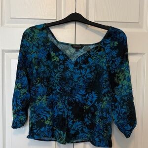 Liverpool Blue and Green Floral Blouse